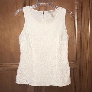 Banana Republic white sleeveless blouse